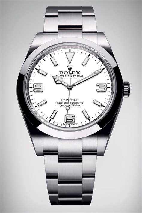 rolex white face explorer 1